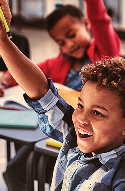 Student raising hand