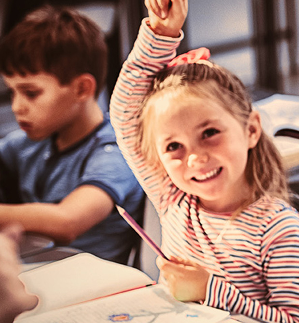 Student raising hand
